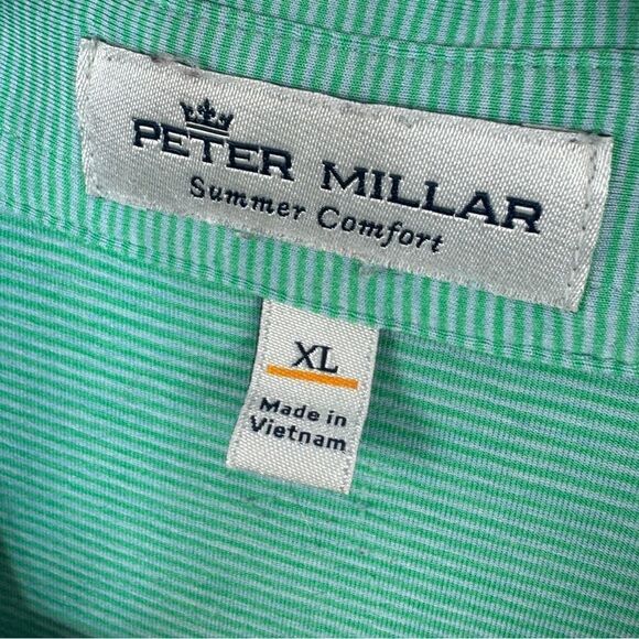 Peter Millar Summer Comfort Jubilee Stripe Polo Shirt Green XL - Picture 8 of 11